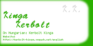 kinga kerbolt business card